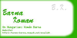 barna koman business card